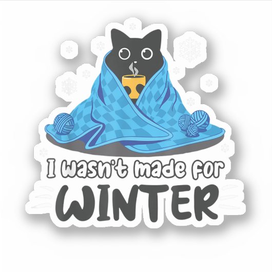 冬のおもしろい可愛いキャットコーヒAniに作られたのではない シール (正面)