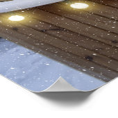 冬のおもしろい猫が熱い浴槽の猫好きアート ポスター (角)