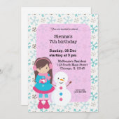 冬のおもしろい誕生日 招待状 (正面/裏面)