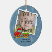 冬のおもちゃ列車の雪の結晶クリスマスオーナメント セラミックオーナメント (右)