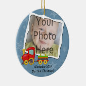 冬のおもちゃ列車ベビーまたはキッズクリスマスオーナメント セラミックオーナメント (右)