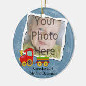 冬のおもちゃ列車ベビーまたはキッズクリスマスオーナメント セラミックオーナメント (左)