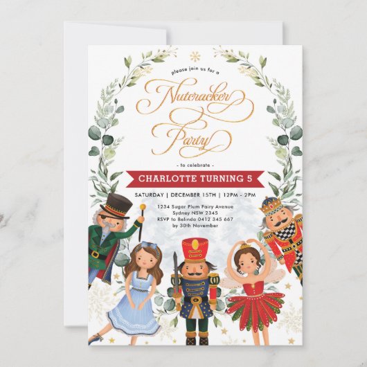 冬のお守りリース誕生会 招待状 (正面)