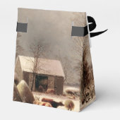 冬のお気に入りボックスにノスタルジックな農場の風景 フェイバーボックス (裏面サイド)