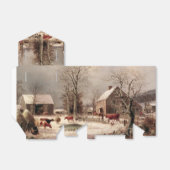 冬のお気に入りボックスにノスタルジックな農場の風景 フェイバーボックス (折り畳みなし)