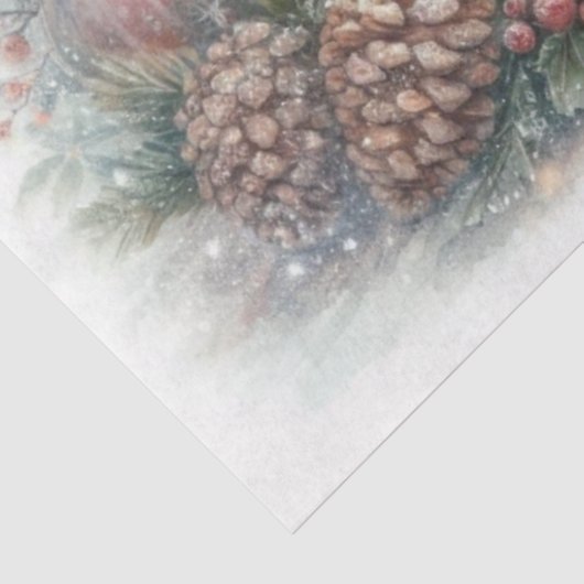 冬のお洒落うさぎクリスマスツリーのデコページ 薄葉紙 (詳細)