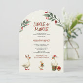 冬のお洒落グースクリスマスジングルパーティー 招待状 (スタンド正面)