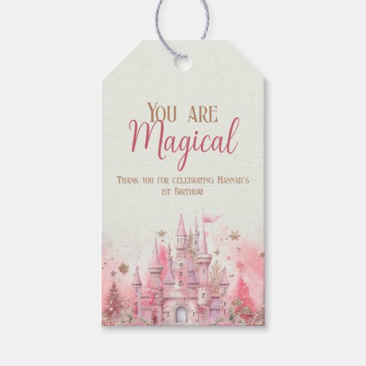 冬のお洒落プリンセスフェアリータリーファースト誕生日 ギフトタグ (正面)