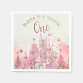 冬のお洒落プリンセスフェアリータリーファースト誕生日 スタンダードカクテルナプキン (正面)