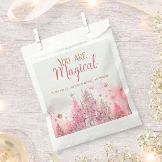 冬のお洒落プリンセスフェアリータリーファースト誕生日 フェイバーバッグ (クリップ留めされた状態)