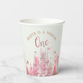 冬のお洒落プリンセスフェアリータリーファースト誕生日 紙コップ (裏面)