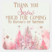 冬のお洒落プリンセスフェアリータレ誕生日 スクエアシール (正面)