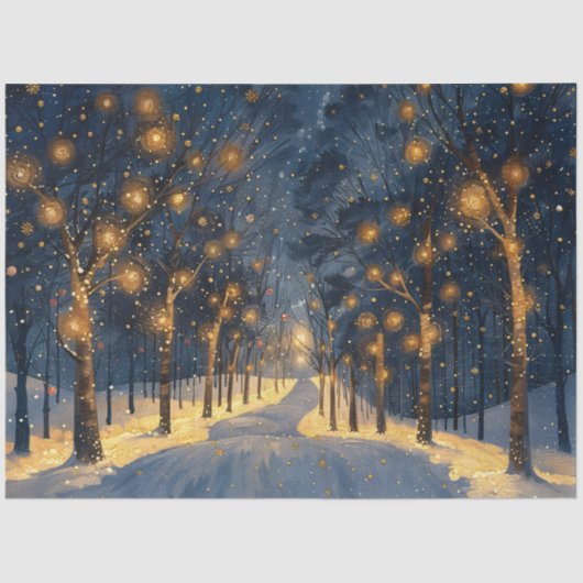 冬のお洒落切り離し中の森 薄葉紙 (正面)