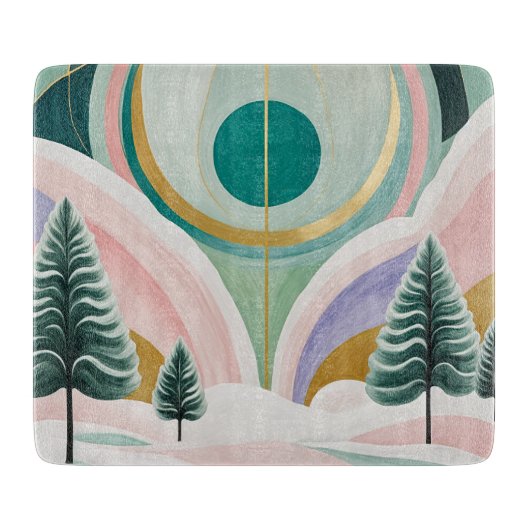 冬のお洒落夢の風景 カッティングボード (正面)