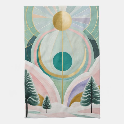 冬のお洒落夢の風景 キッチンタオル (縦)