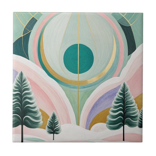 冬のお洒落夢の風景 タイル (正面)