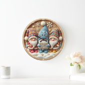 冬のお洒落格言" -フェスティバル木製壁 ラージ壁時計 (ホーム)