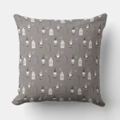 冬のお洒落格言、家々とムーングレー クッション (正面)