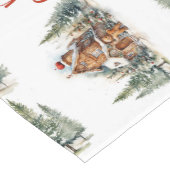 冬のお洒落森のジンガーブレッドの家 ショートテーブルランナー (コーナー)