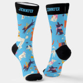 冬のお洒落犬のパターンかわいい子犬 ソックス (傾斜あり)