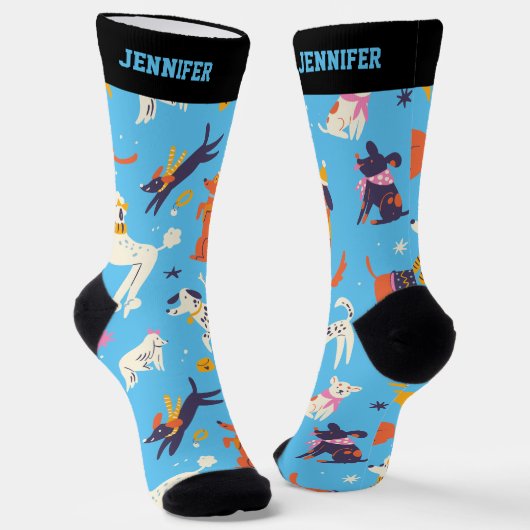 冬のお洒落犬のパターンかわいい子犬 ソックス (傾斜あり)