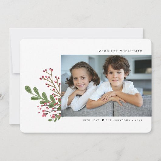 冬のお洒落緑5枚の写真 シーズンカード (正面)