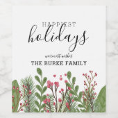 冬のお洒落葉の個人用設定 ワインラベル (シングルラベル)