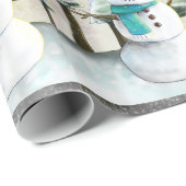 冬のお洒落雪だるま ラッピングペーパー (ロールコーナー)