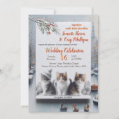 冬のお祝いは雪の中で、または太陽の中で。 招待状 (正面)