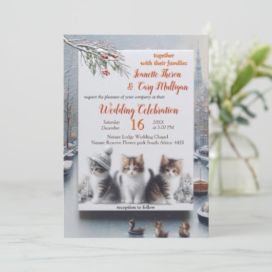 冬のお祝いは雪の中で、または太陽の中で。 招待状 (スタンド正面)