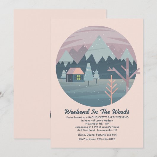 冬のお祝い招待状 招待状 (正面/裏面)