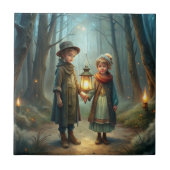 冬のかわいい子ども タイル (正面)