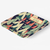 冬のかわいい幾何学的パーソナライズされた木 ペーパープレート (傾斜あり)