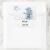 冬のかわいい雪だるまの写真 – お気に入り スクエアシール (バッグ)