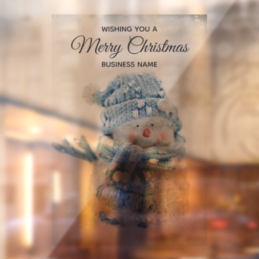 冬のかわいい雪だるまの写真 – クリスマス ウィンドウサイン (シート2)