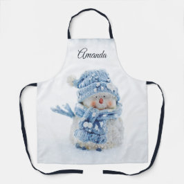 冬のかわいい雪だるまの写真 – クリスマス エプロン