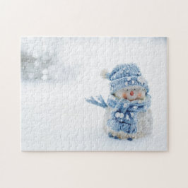 冬のかわいい雪だるまの写真 – クリスマス ジグソーパズル