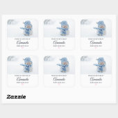 冬のかわいい雪だるまの写真 – クリスマス スクエアシール (シート)