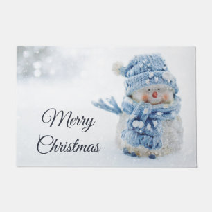 冬のかわいい雪だるまの写真 – クリスマス ドアマット