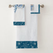 冬のかわいい雪だるまの写真 – クリスマス バスタオルセット (インサイチュ)