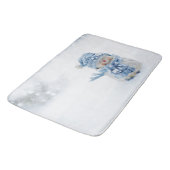 冬のかわいい雪だるまの写真 – クリスマス バスマット (アングル)