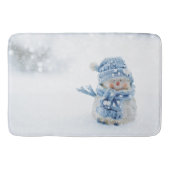 冬のかわいい雪だるまの写真 – クリスマス バスマット (正面)