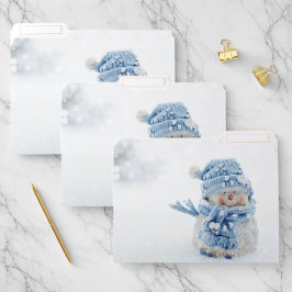 冬のかわいい雪だるまの写真 – クリスマス ファイルフォルダー