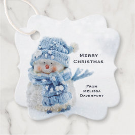 冬のかわいい雪だるまの写真 – クリスマス フェイバータグ