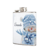 冬のかわいい雪だるまの写真 – クリスマス フラスク (左)