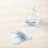 冬のかわいい雪だるまの写真 – クリスマス ペーパーコースター (インサイチュ)