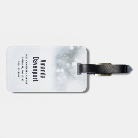 冬のかわいい雪だるまの写真 – クリスマス ラゲッジタグ (裏面横)