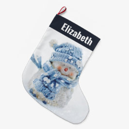 冬のかわいい雪だるまの写真 – クリスマス ラージクリスマスストッキング