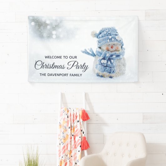 冬のかわいい雪だるまの写真 – クリスマス 横断幕 (インサイチュ)