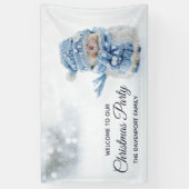 冬のかわいい雪だるまの写真 – クリスマス 横断幕 (縦)